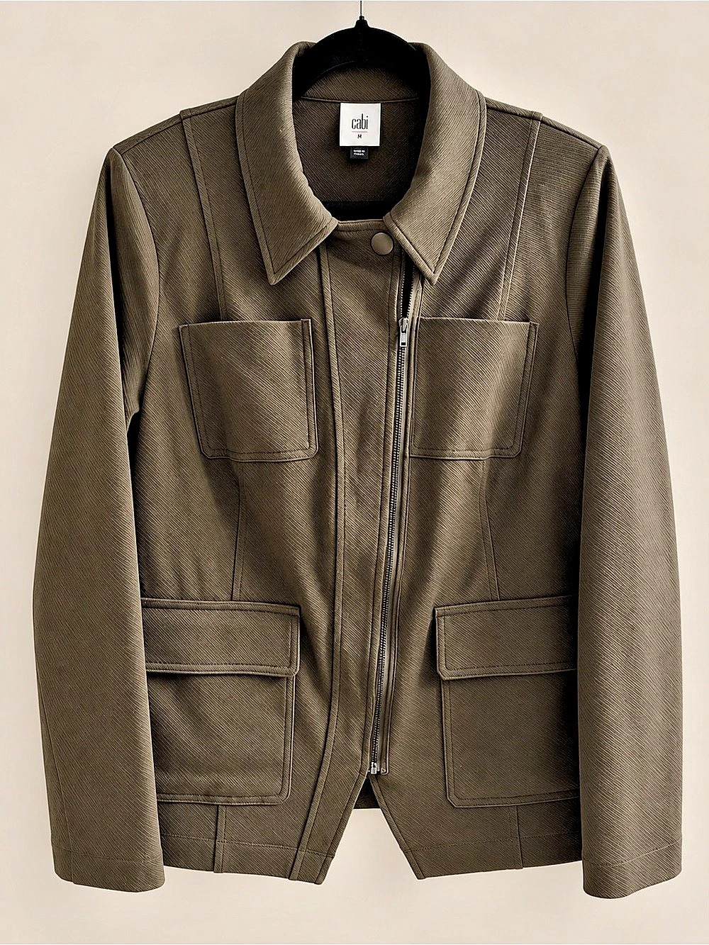 Cabi Utility Jacket Women’s M Brown Olive Chore Field Jacket Quiet Luxury